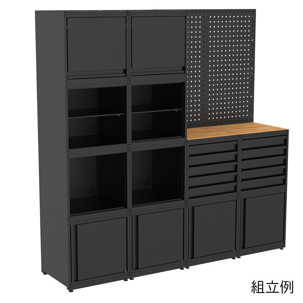 キャビネット2/2 4-6699-02 モジュール式キャビネット 2段 オープン ATN19AC00-03