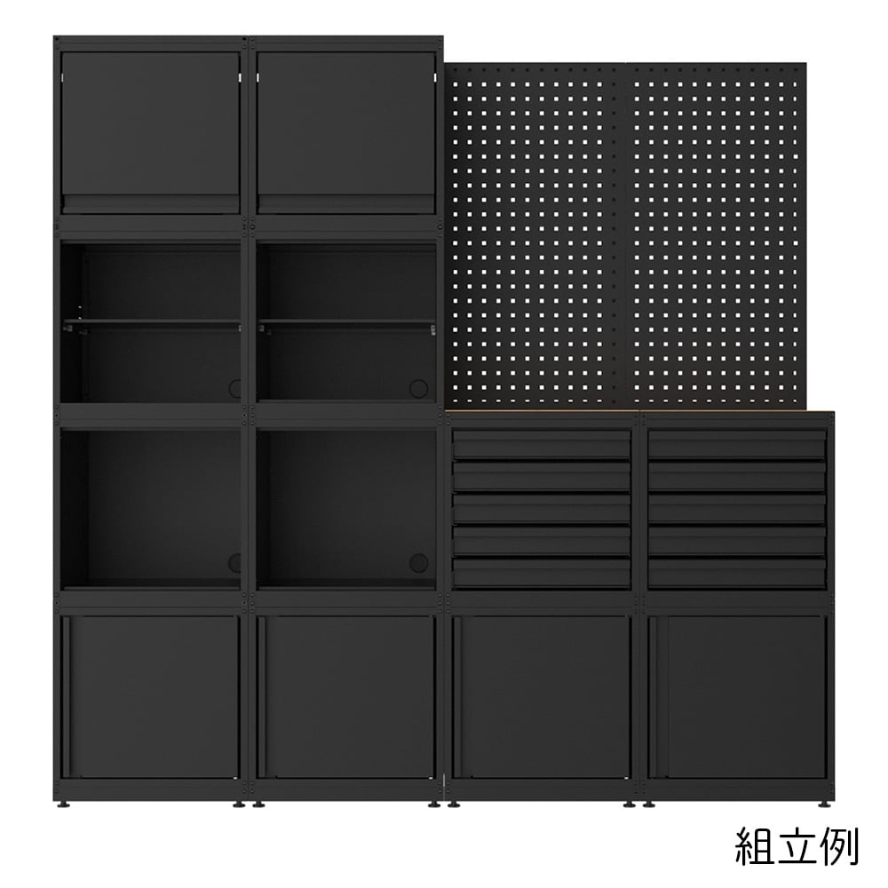 4-6699-02 モジュール式キャビネット 2段 オープン ATN19AC00-03