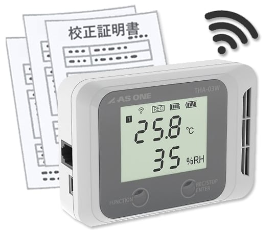 4-790-01-20 デジタル温湿度ロガー（でかモニ・Wi-Fiタイプ） 校正証明書付 THA-03W