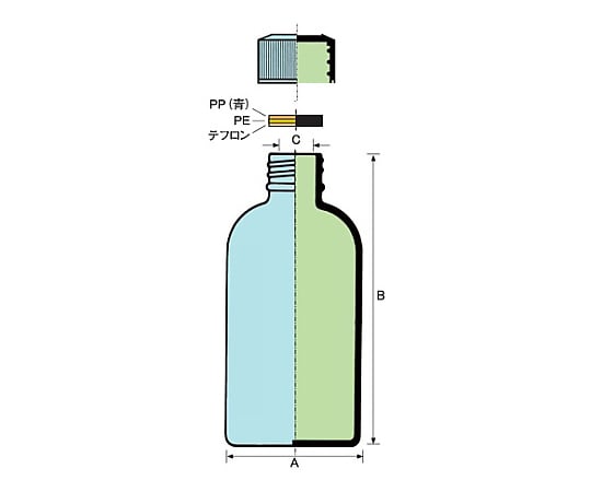 5-131-04 細口規格瓶 褐色 100mL 100本入 LT-100