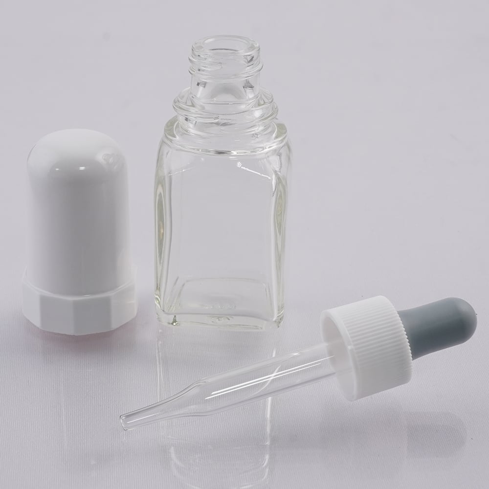 スポイド瓶(角型ガラス製)　30mL　透明