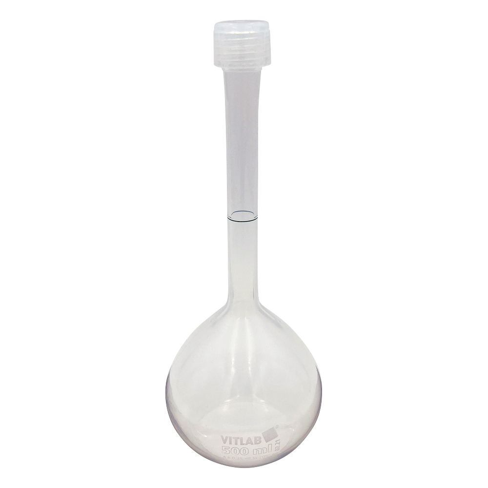 PFAメスフラスコ 500mL 中国語版校正証明書付