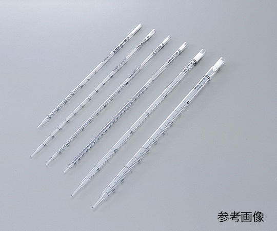 硼珪酸ガラス製ディスポピペット レギュラー丈（綿栓付・滅菌済） 1mL 目盛0.1ml 1箱（200本×5箱入）　13-678-27B