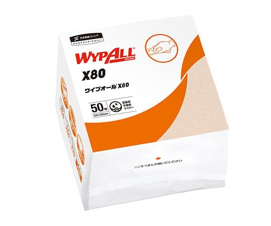 5-5643-31 ワイプオールX80 クロスライク 4つ折りタイプ・白 50枚×12袋