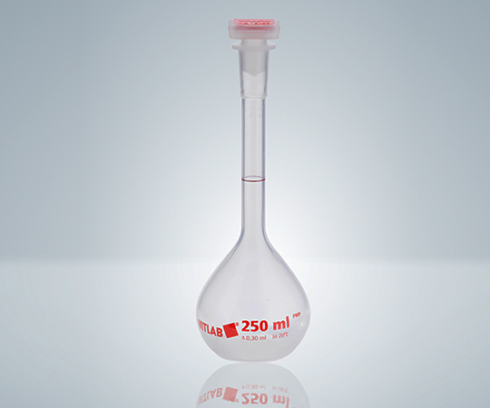 EMユーロPMPメスフラスコ（PP栓付）クラスB 25mL 校正証明書付