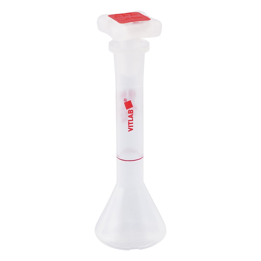 EMユーロPMPメスフラスコ（PP栓付） クラスB 10mL 中国語版校正証明書付