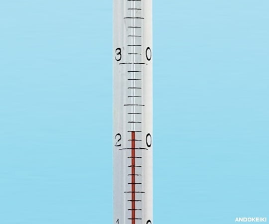 54-0007-61 L型温度計 赤液 0～150℃（1℃目盛）180×90mm 1-87-151