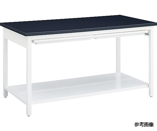 54-0018-56 【作業台】スチール作業台 片面 アジャスタータイプ 棚付