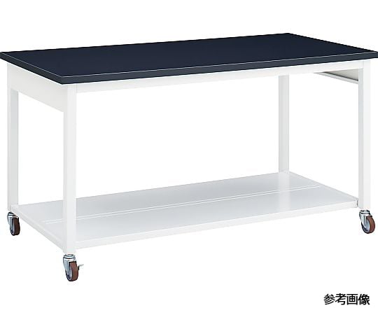作業台 520x600x800 54-0019-30 【作業台】スチール作業台 片面 キャスタータイプ 棚付