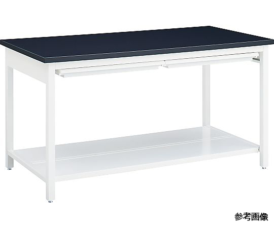 54-0019-58 【作業台】スチール作業台 両面 アジャスタータイプ 棚付