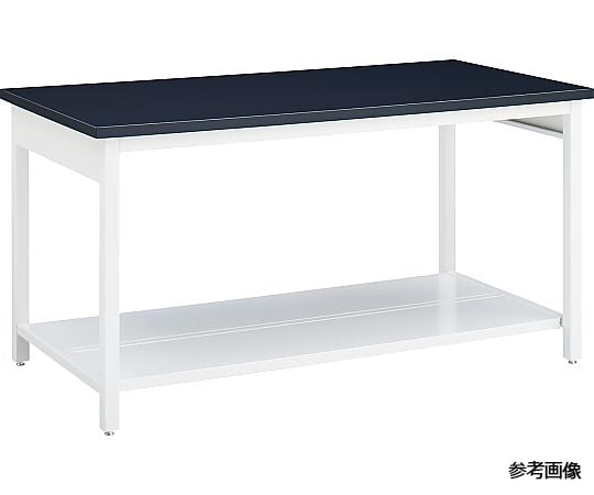 54-0019-69 【作業台】スチール作業台 片面 アジャスタータイプ 棚付