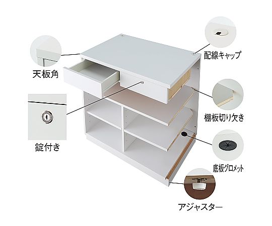 54-0127-34 レジカウンター 平台タイプ 幅120cm ラスティック柄 5分割