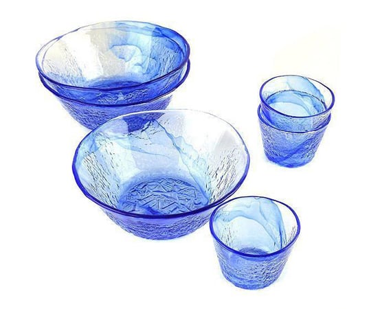 食器セット そうめん3客セット 中鉢 そば猪口 ガラス食器 流蒼 G097B71
