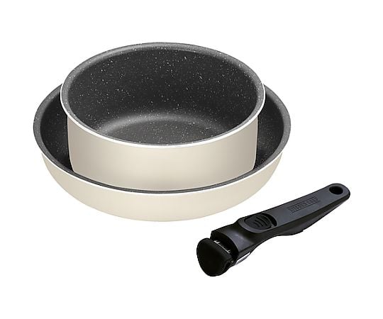 537373 ダイヤモンドコートパン IH3点セット アイボリー DCI-T3S - as