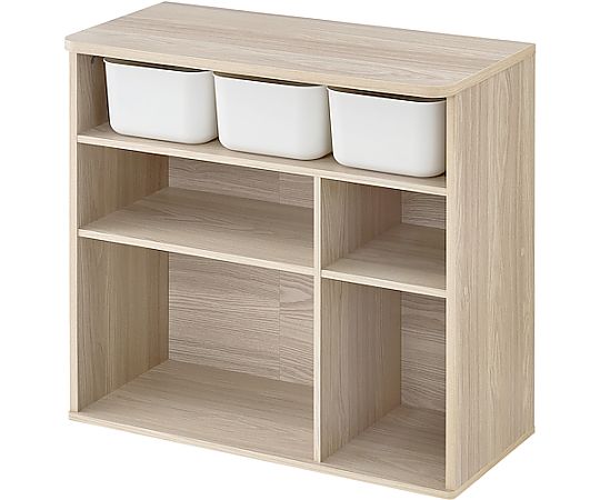 290496 ラウンドシェルフ ロー ライトナチュラル RUS-74L-NA - as