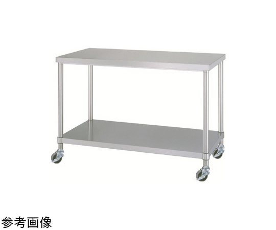 ステンレス作業台（ベタ棚/キャスター付）SUS430 1500×900×800mm WBC