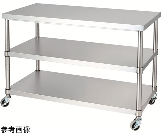 NSF ステンレススチール作業台 キャスター付き SUT4-187LCN サカエ ステンレス高さ調整作業台 SUS430天板 幅1800 奥行