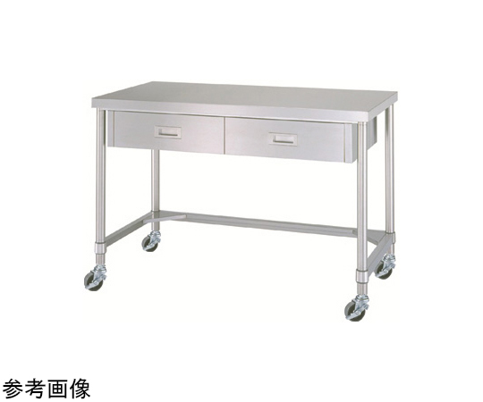 ステンレス作業台（片面引出・三方枠/キャスター付）SUS430 900×750