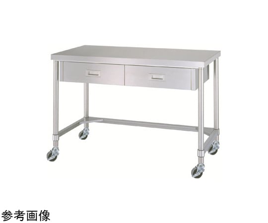 ステンレス作業台（片面引出・三方枠/キャスター付）SUS430 1800×900