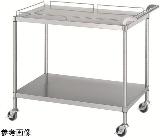 ステンレスワゴン（ベタ棚/ガード付1段・ガードナシ1段）SUS430 600