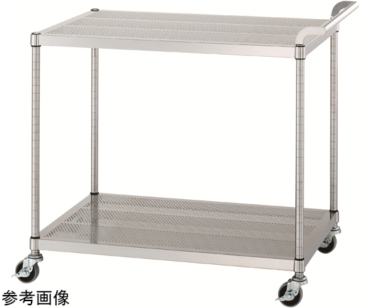 ステンレスワゴン（パンチング棚/ガードナシ2段）SUS430 600×450×800mm