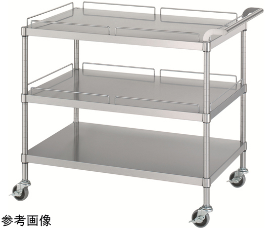ステンレスワゴン（ベタ棚/ガード付2段・ガードナシ1段）SUS304 600