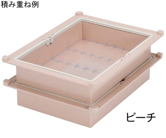 配薬トレー・07トレータイプ(24人用)24人用底板(YT-16用底板)・トレー本体・ハンドル付き ピーチ