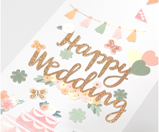 シール2513 PCM タイトル 結婚式 ケーキ柄