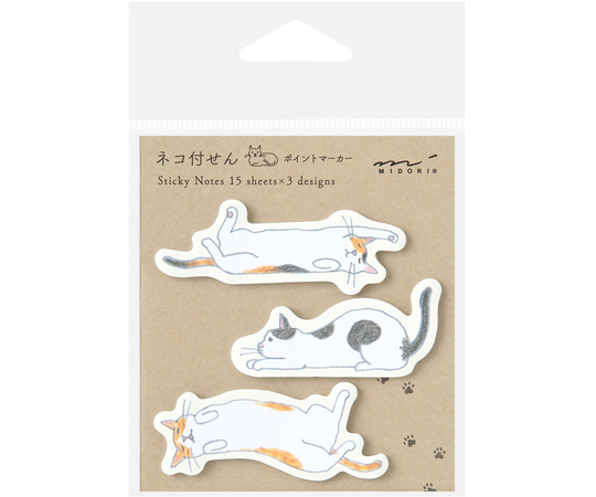 付せん紙 ポイント のびるネコ柄