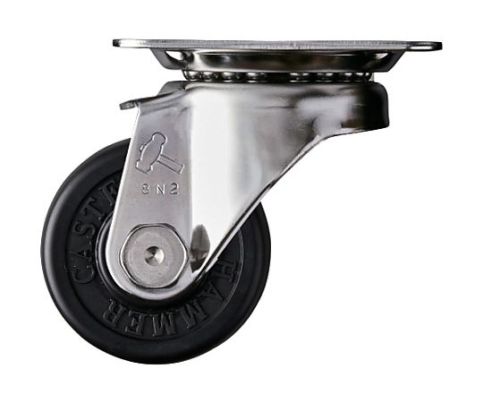 プレート式 自在 キャスター 55×42 ステンレス ゴム車 50mm 軽荷重