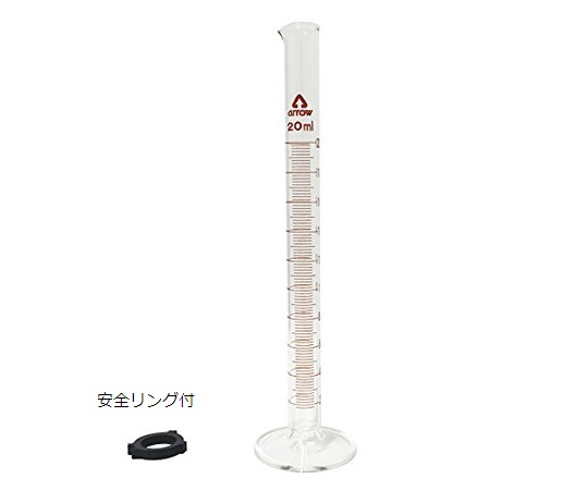 【校正対応】6-231-03メスシリンダー(硬質ガラス)20mL【1個】(as1-6-231-03)
