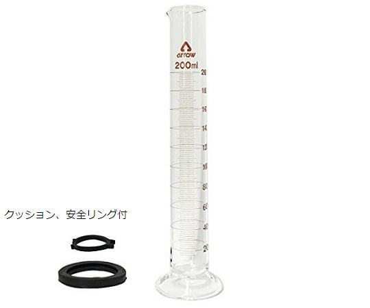 【校正対応】6-231-07メスシリンダー（硬質ガラス）２００ｍL【1個】(as1-6-231-07)