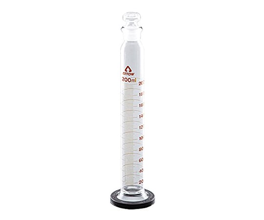 【校正対応】6-234-06有栓メスシリンダー(硬質ガラス製)200mL【1個】(as1-6-234-06)