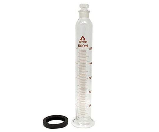 【校正対応】6-234-08有栓メスシリンダー（硬質ガラス製）５００ｍL【1個】(as1-6-234-08)