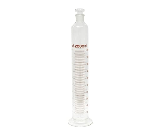 【校正対応】6-234-10有栓メスシリンダー（硬質ガラス製）２０００ｍL【1個】(as1-6-234-10)