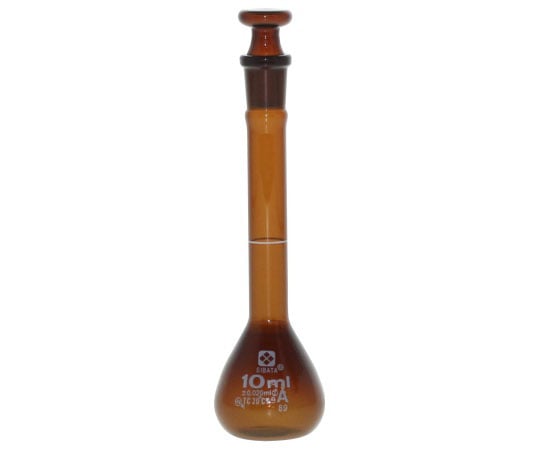 メスフラスコ 茶 10mL スーパーグレード JCSS校正付 (1個) 取り寄せ商品 メスフラスコ　茶　10mL　