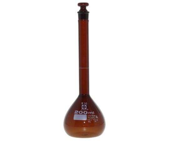 【校正対応】柴田科学6-241-07メスフラスコ（全量フラスコ・スーパーグレード）茶200mL【1個】(as1-6-241-07)