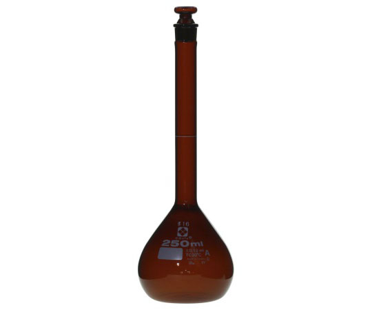 【校正対応】柴田科学6-241-08メスフラスコ（全量フラスコ・スーパーグレード）茶250mL【1個】(as1-6-241-08)