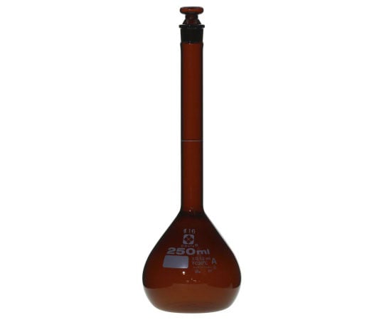 【校正対応】柴田科学6-241-08メスフラスコ（全量フラスコ・スーパーグレード）茶250mL【1個】(as1-6-241-08)