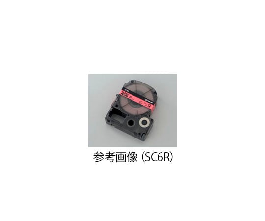 6-4007-05 テプラ専用 テープカートリッジ レッド SC24R