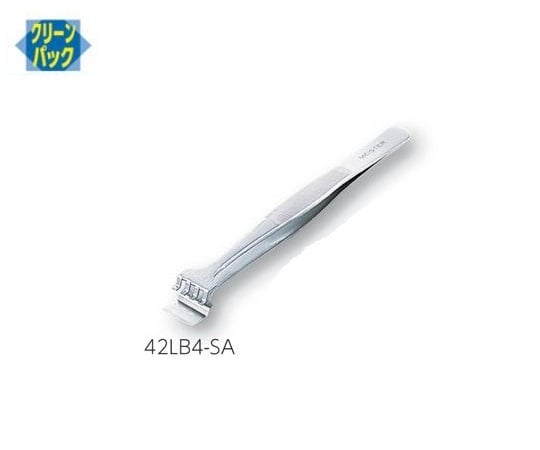 6-7907-04 MEISTERピンセット 角ウェハー用 幅広 耐酸鋼 42LB4-SA