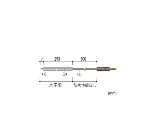 6-8030-14 温度センサ(中心温度)ステンレス保護管(SUS304)300mm/φ6.0mm TR-0506
