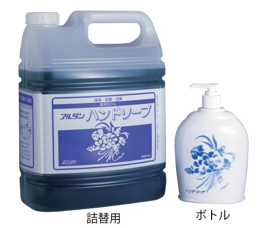 6-8569-01 ハンドソープ白磁風化粧ボトル 500mL