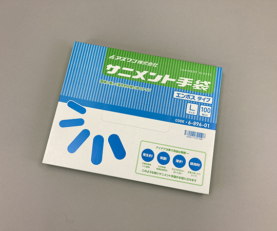 サニメント手袋（PE厚手タイプ）　エンボス付　L　100枚入