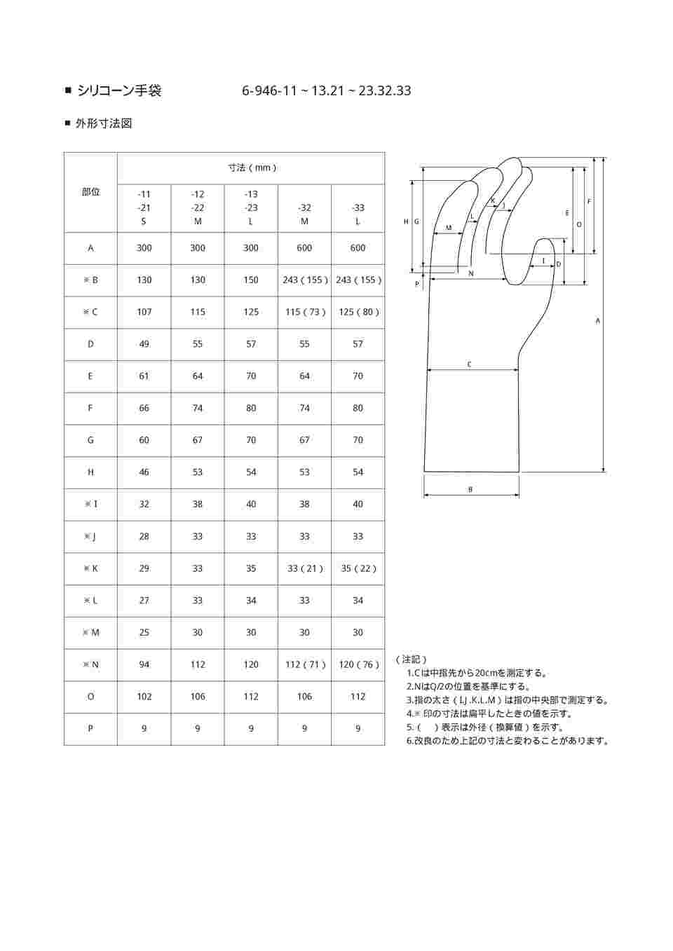 6-946-13 耐溶剤手袋 ダイローブ H202 L 【AXEL】 アズワン