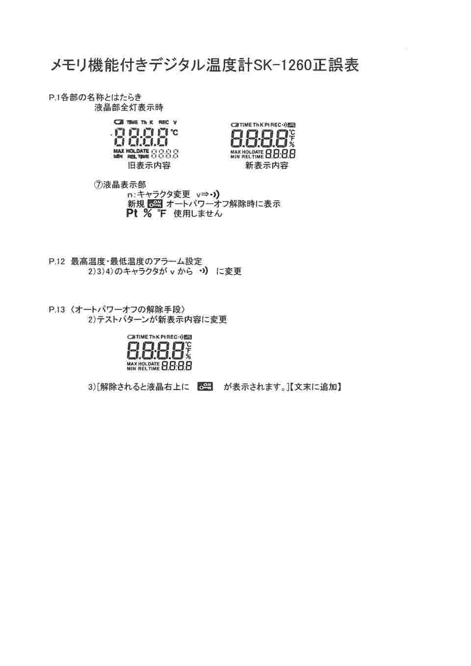 6-9653-31 デジタル温度計 センサ付 SK-1260 【AXEL】 アズワン