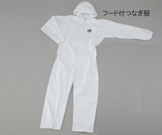 アゼアス6-970-03タイベック(R)ディスポウェアフード付つなぎ服M【1枚】(as1-6-970-03)