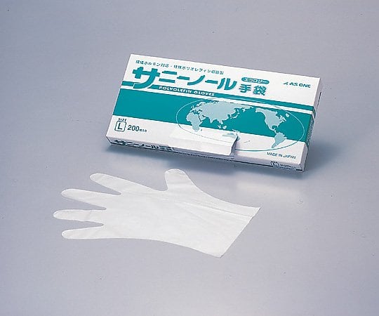6-9730-01 サニーノール手袋 エコロジー 白 ショート L 200枚入