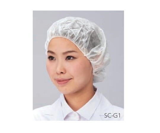 【サンプル】6-991-02ディスポキャップ（ベレータイプ）ＳＣ－Ｇ１白１００枚入【1箱(100枚入)】(as1-6-991-02)