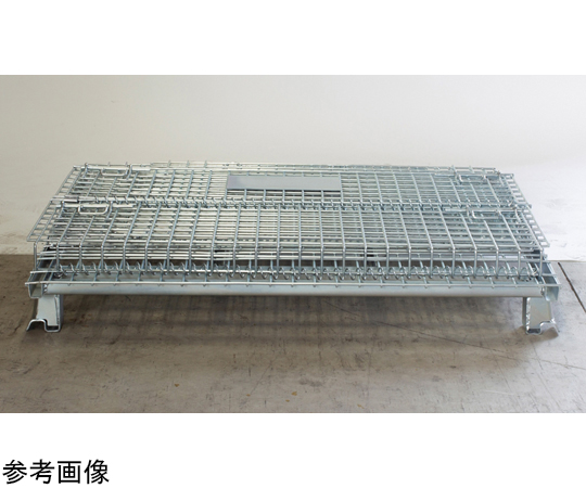 60-0879-84 高耐荷重 折りたたみメッシュパレット 1,000×1,200×900 段
